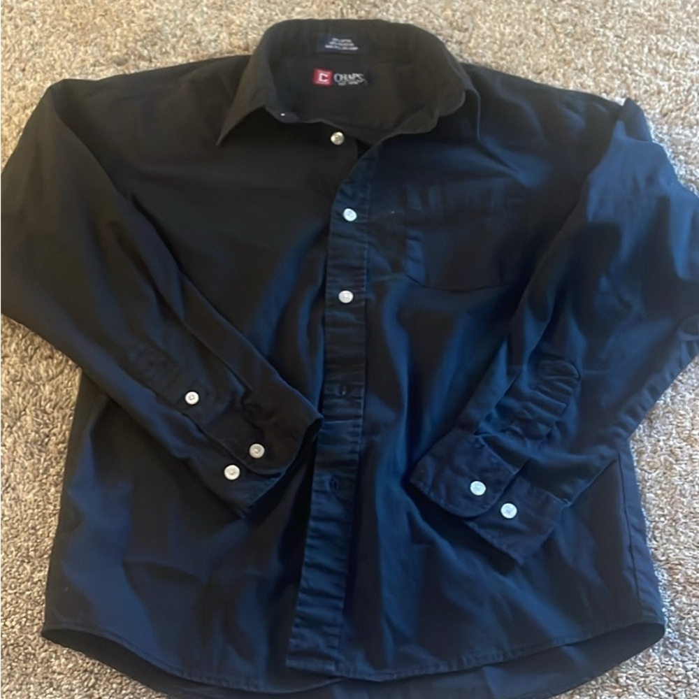 Chaps Black Button-Up Shirt